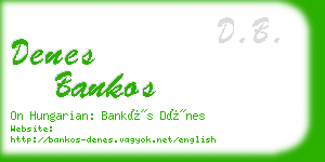 denes bankos business card